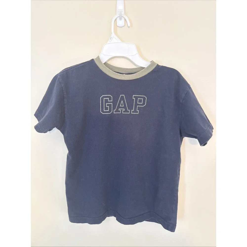 Gap Kids M (7-8) Short Sleeve T Shirt Casual Navy Blue/Green